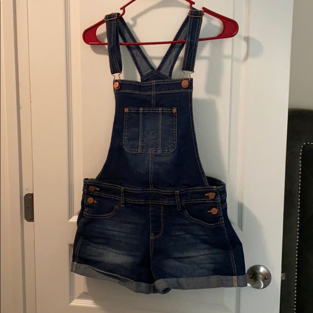 Denim Jumper with attached shorts as bottom